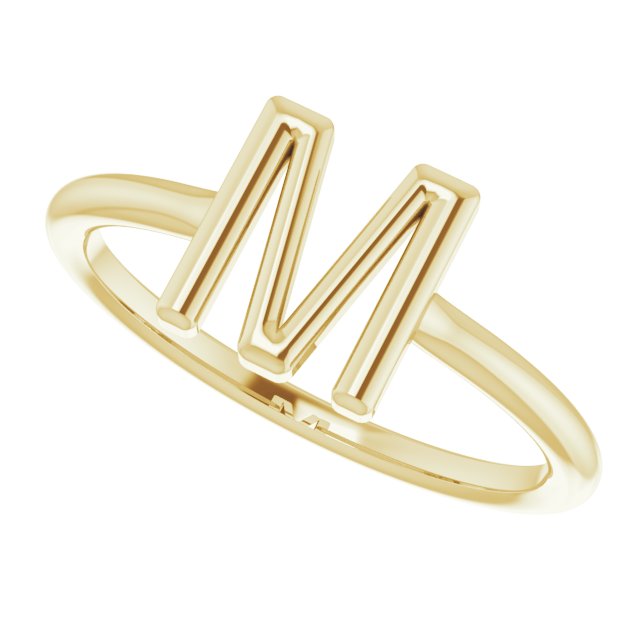 14K Yellow Initial M Ring 5
