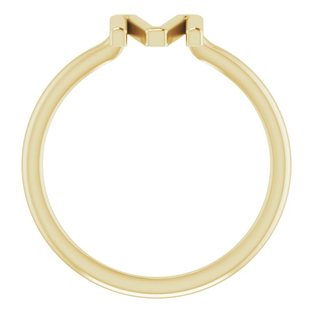 14K Yellow Initial M Ring 2