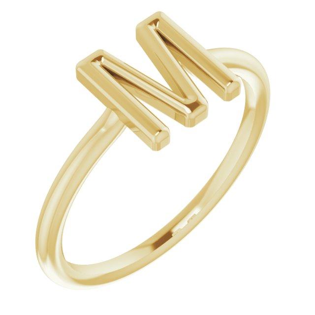 14K Yellow Initial M Ring 1