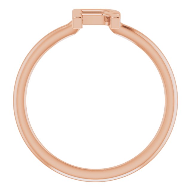 14K Rose Initial R Ring 2