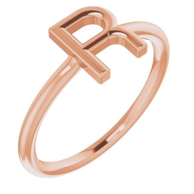 14K Rose Initial R Ring 1