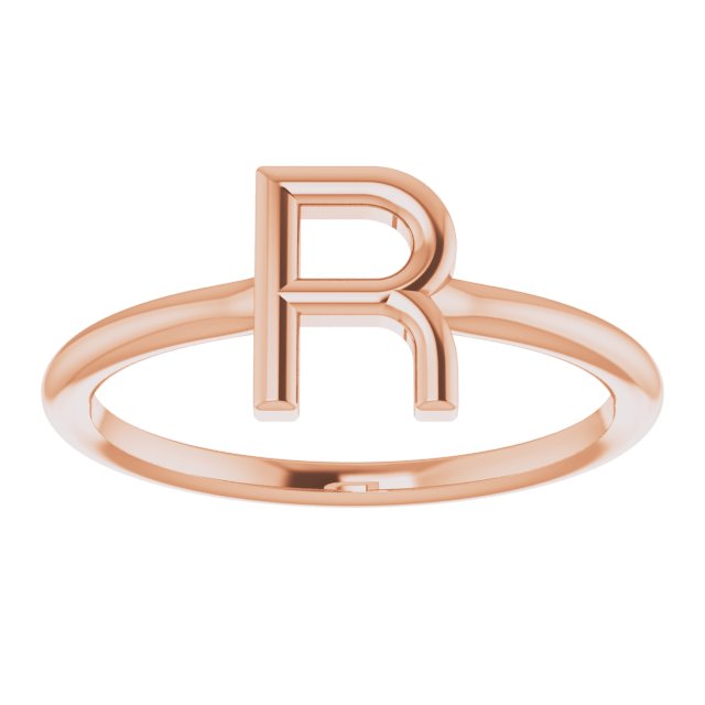 14K Rose Initial R Ring 3
