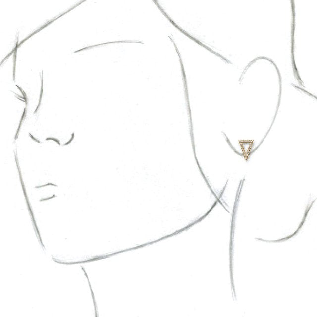 14K Yellow 1/5 CTW Diamond Triangle Earrings 3