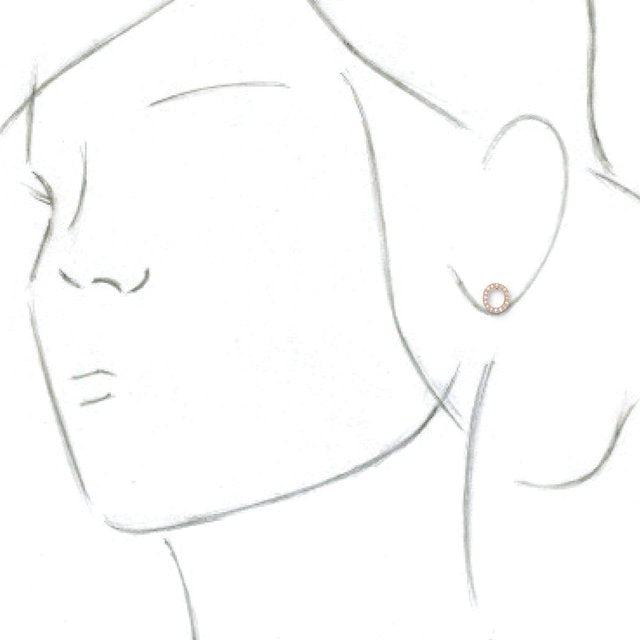 14K Rose .07 CTW Diamond Single Initial O Earring 2