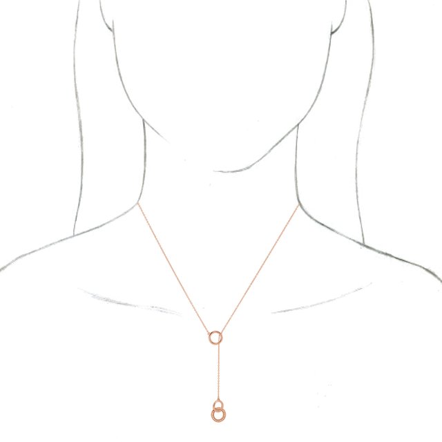 14K Rose 1/10 CTW Diamond Circle Y 16-18" Necklace 3