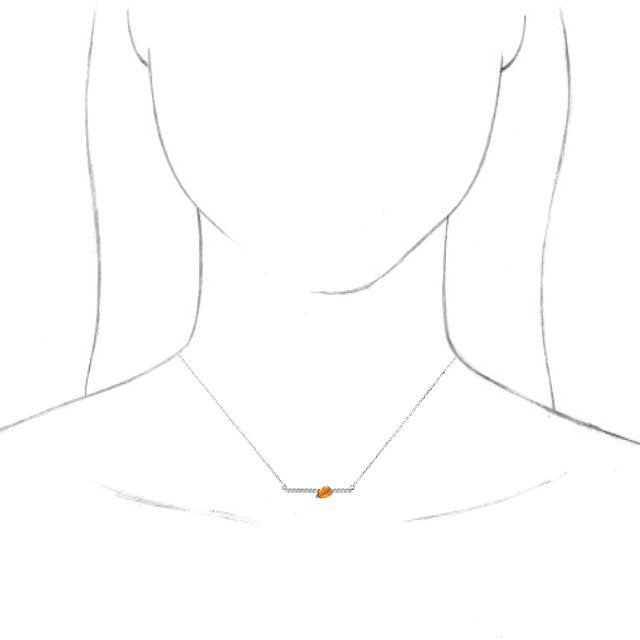 14K White Citrine & 1/10 CTW Diamond 18" Necklace 3