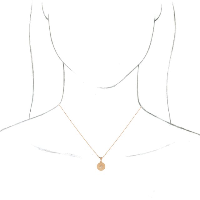 14K Rose .01 CT Diamond Starburst 16-18" Necklace 3