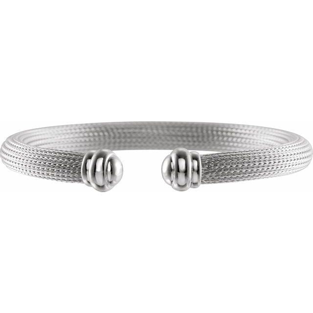 Sterling Silver Mesh Cuff 7.5" Bracelet 2