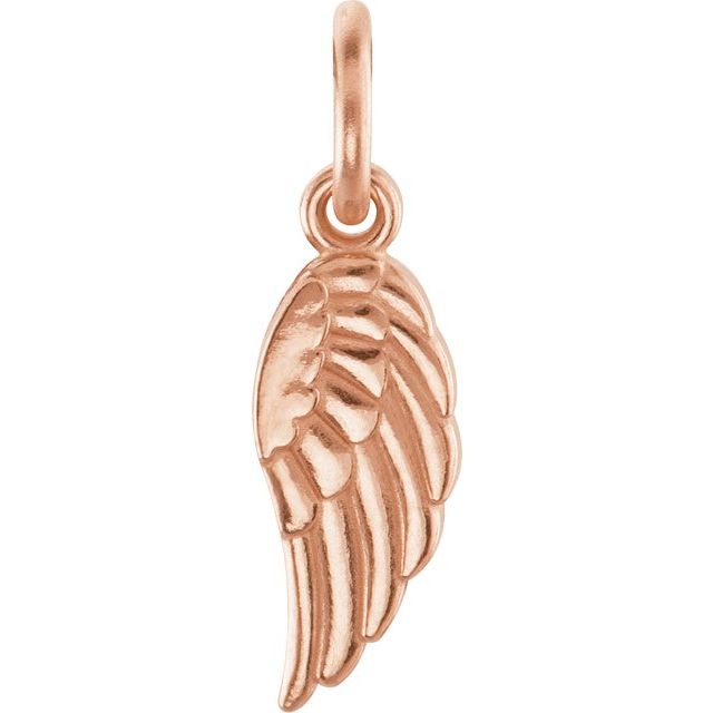 14K Rose Gold 19.7x5.5 mm Angel Wing Charm