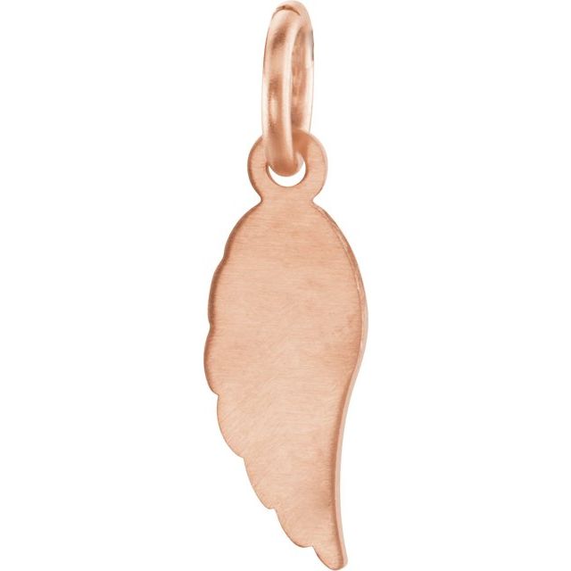 14K Rose Gold 19.7x5.5 mm Angel Wing Charm