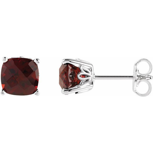 Sterling Silver Mozambique Garnet Earrings 1