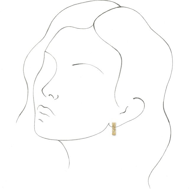 14K Yellow Gold 19.6 mm Chain Link Hoop Earrings
