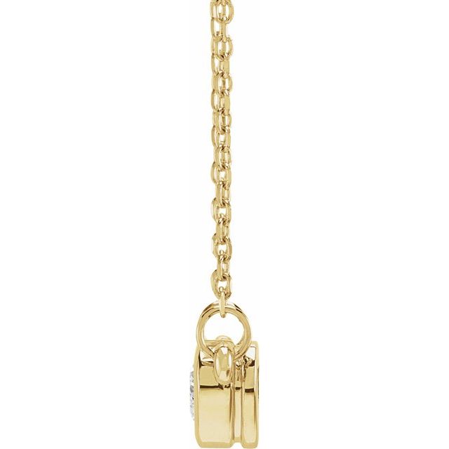14K Yellow Gold 1/4 CT Natural Diamond Heart 16-18" Necklace