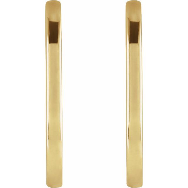 14K Yellow Gold 20 mm Elongated Oval Huggie Hoop Earrings