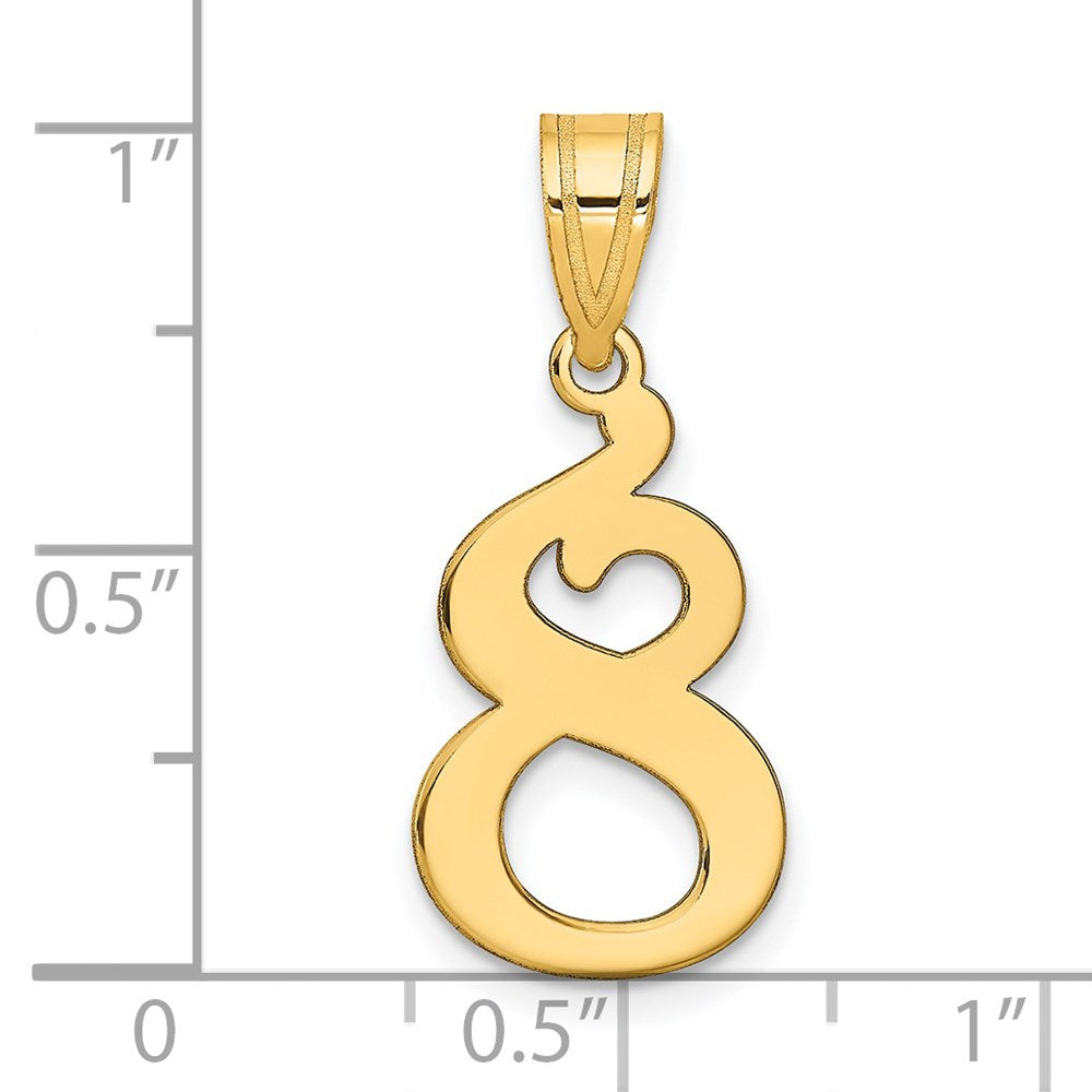 14k Polished Number 8 Pendant