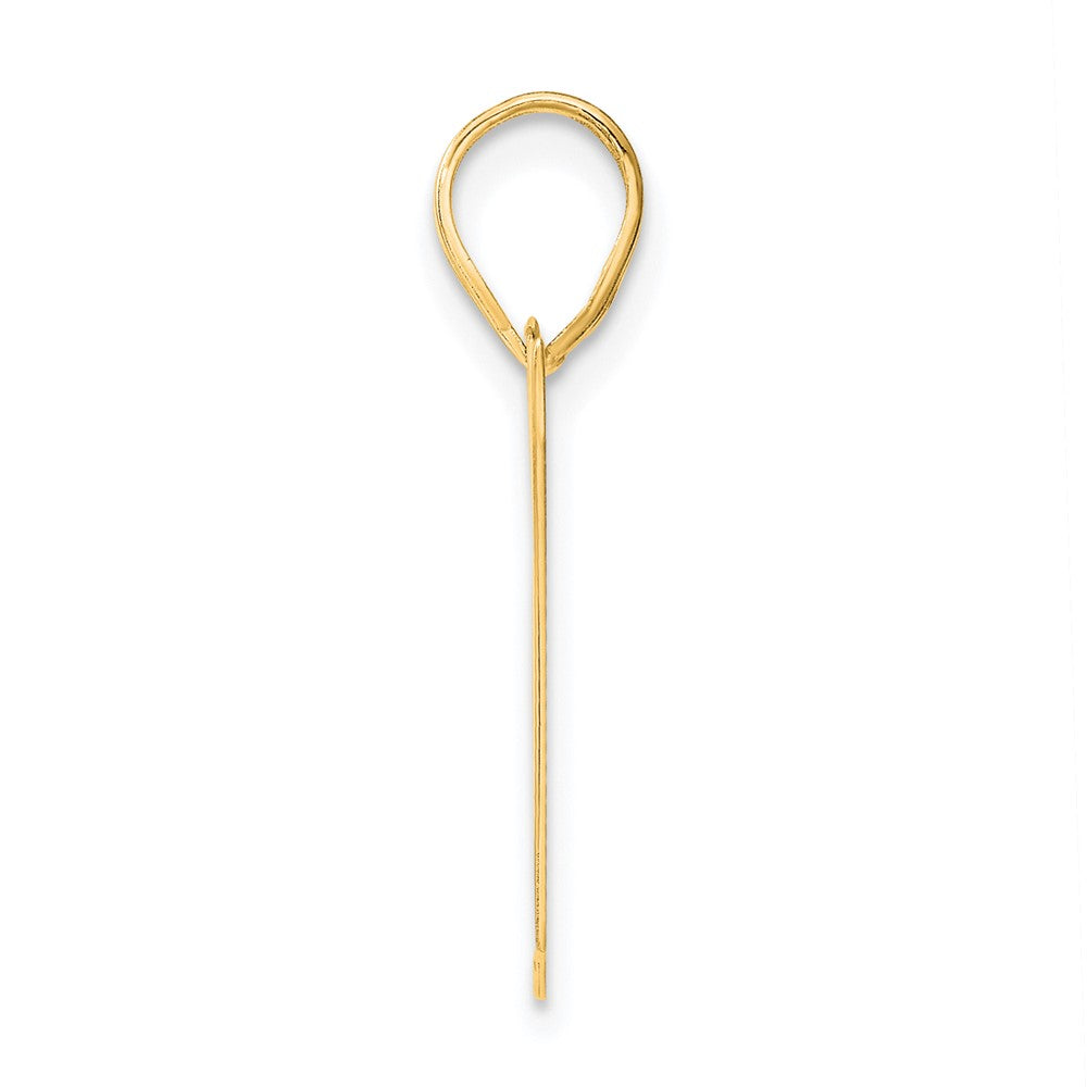14k Polished Block Number 67 Pendant
