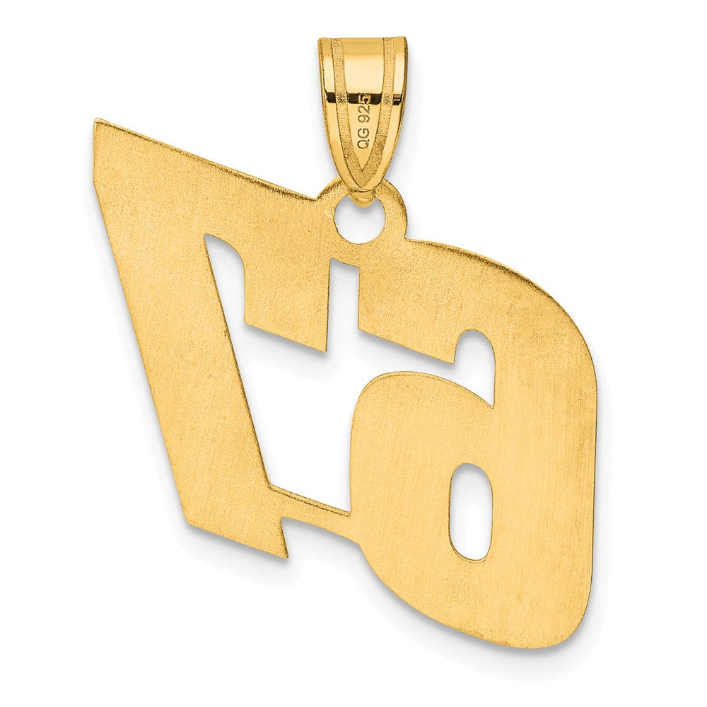 14k Polished Block Number 67 Pendant