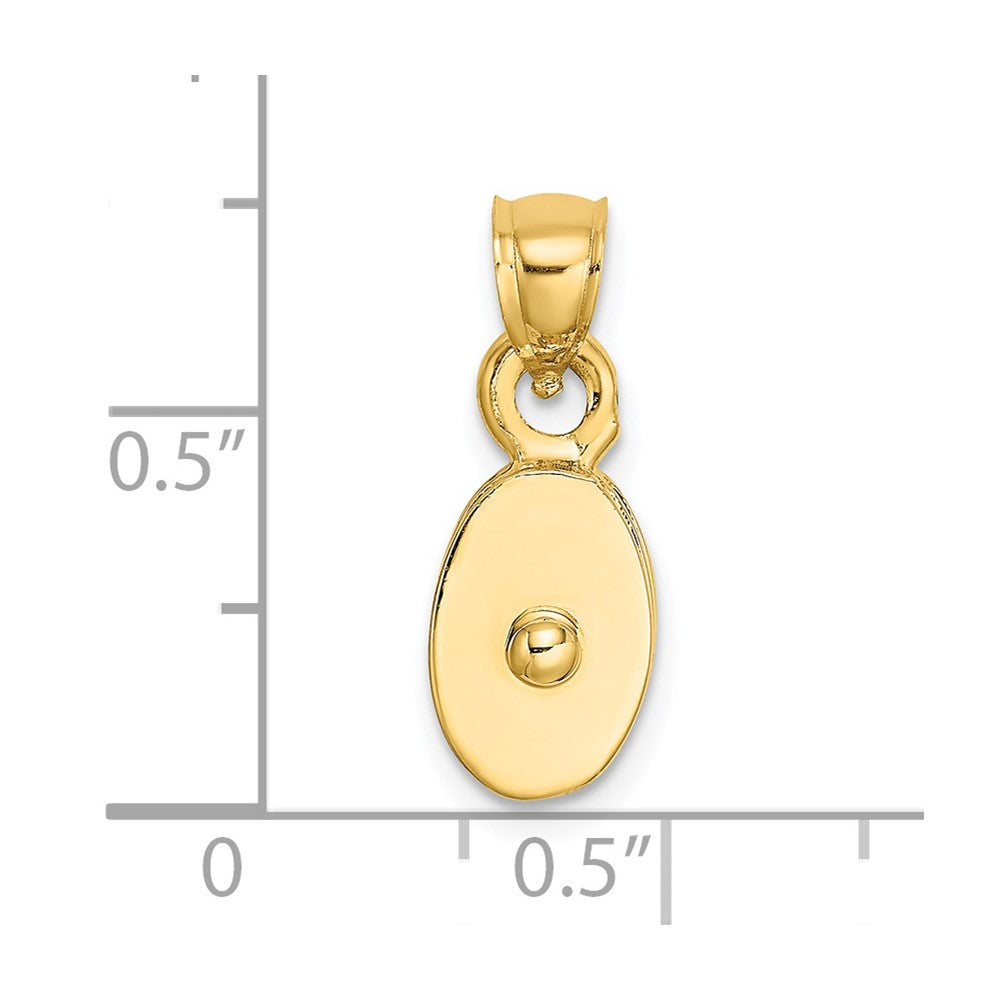 14K Polished 3-D Moveable Pulley Charm