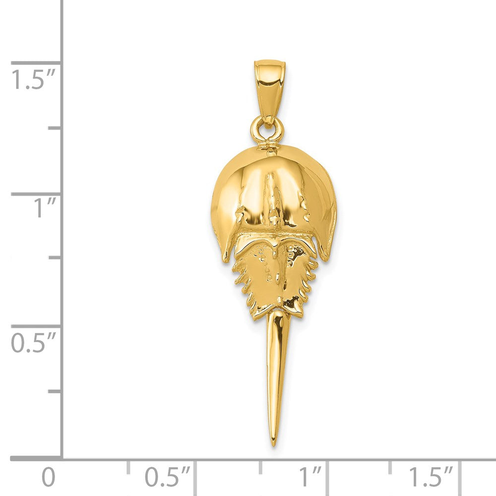 14k Polished Moveable Horseshoe Crab Pendant 3