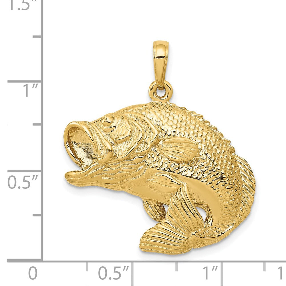14k Bass Fish Jumping Pendant 4