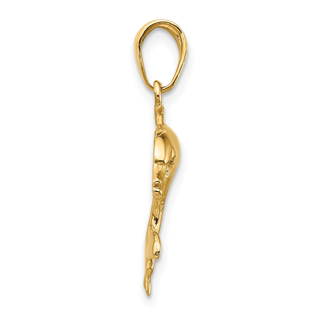 14k Dolphin Swimming Pendant 2