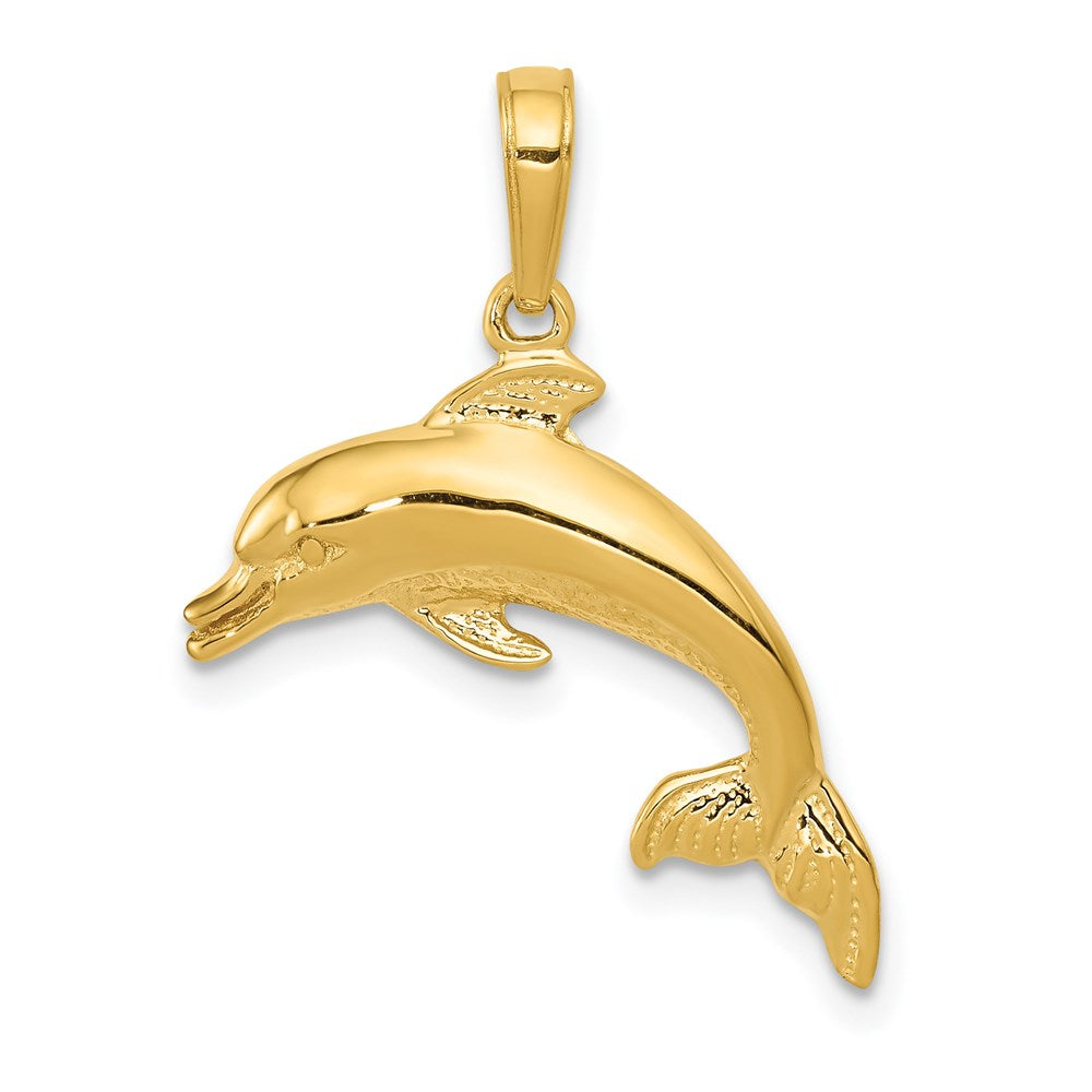 14k Dolphin Swimming Pendant 1