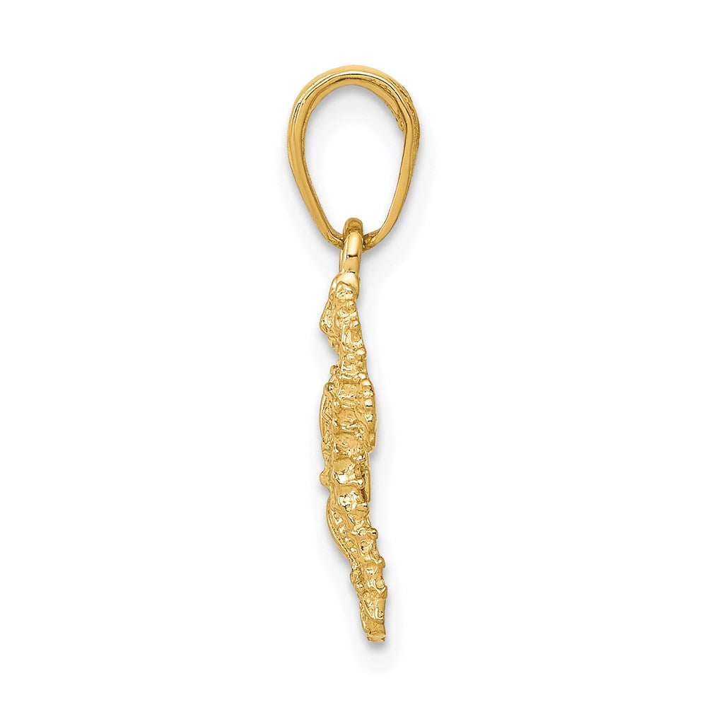 14K Solid Seahorse and Starfish Pendant 2