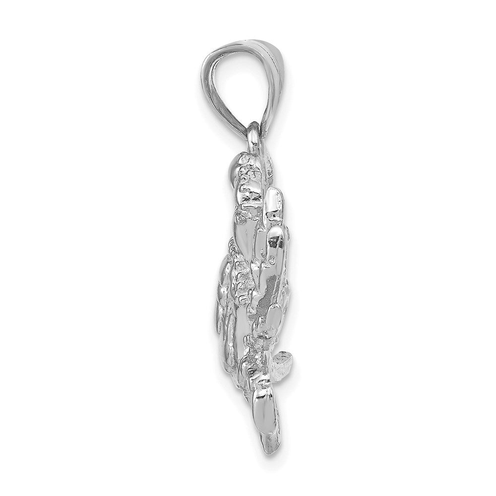 14K White Gold Blue Crab Pendant 2
