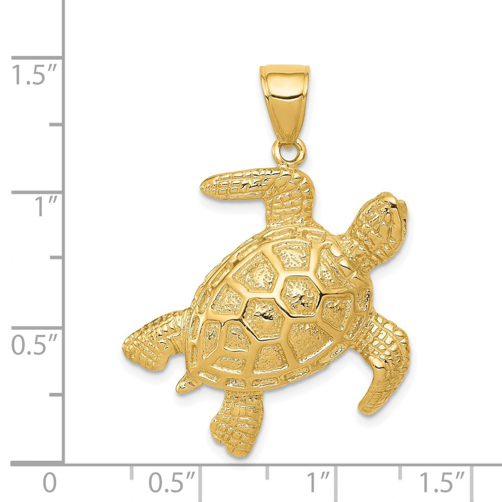 14K Sea Turtle Pendant 3