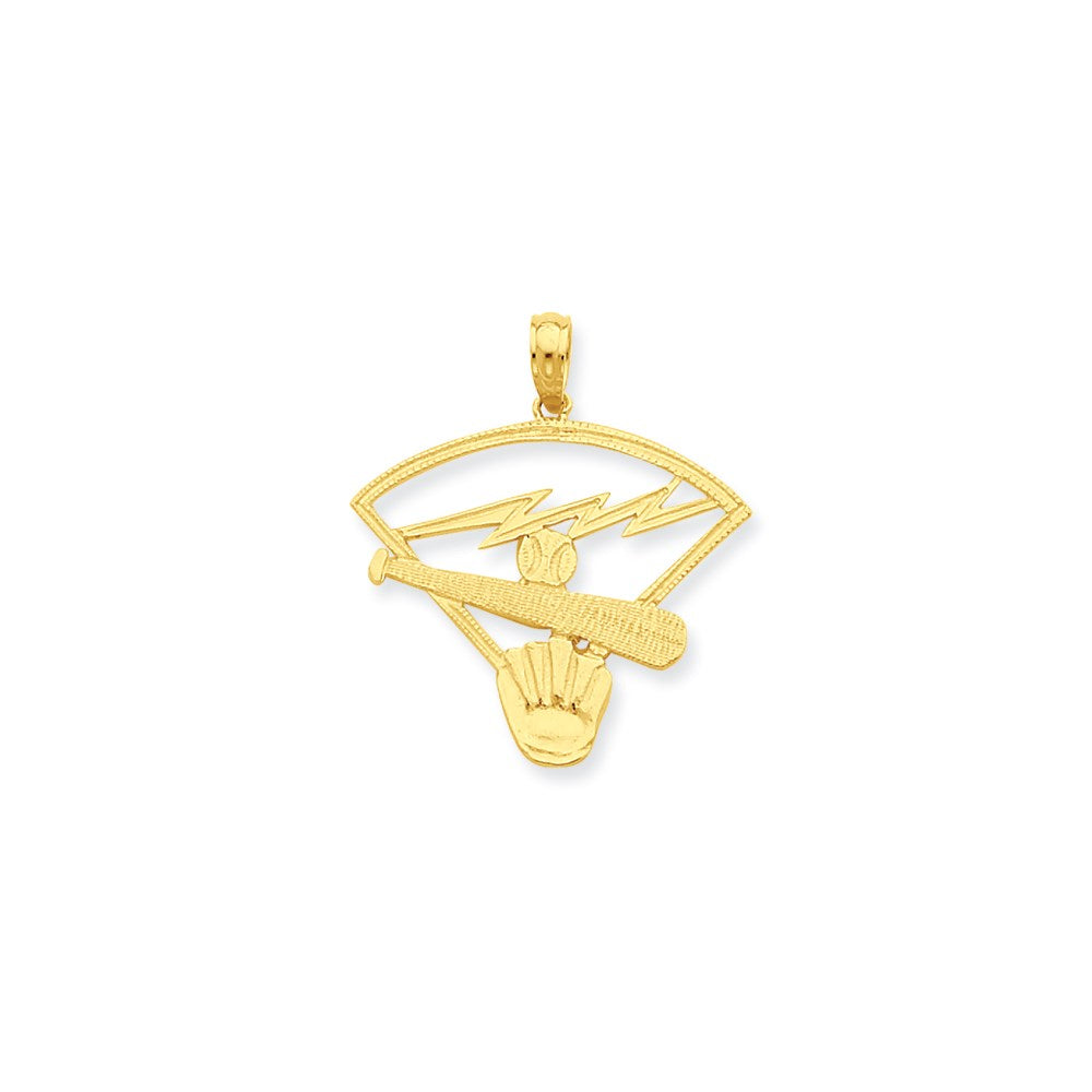 14K Baseball Diamond Pendant