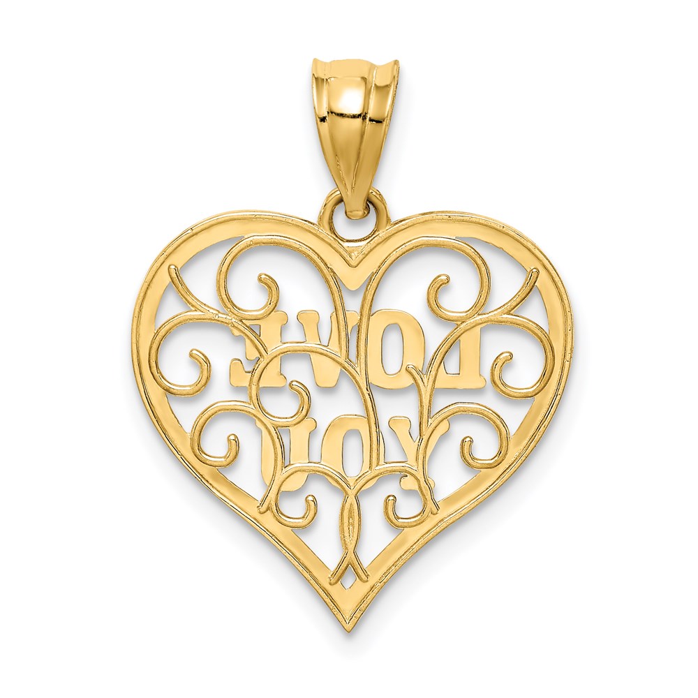 14k and White Rhodium Filigree Love You