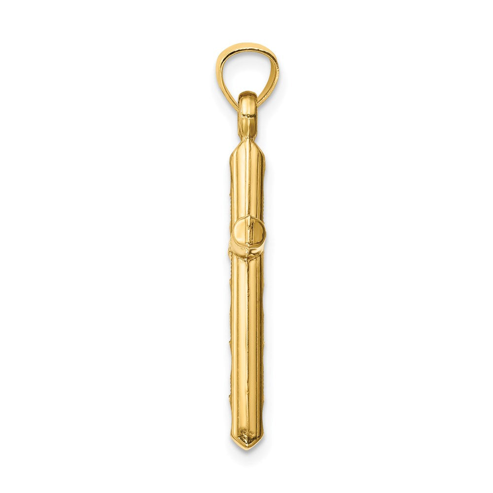 14k Hollow Diamond-cut Cross Pendant