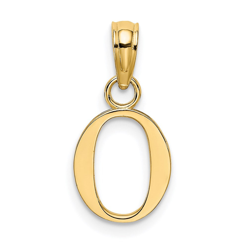 14K Polished Block Letter O Initial Pendant