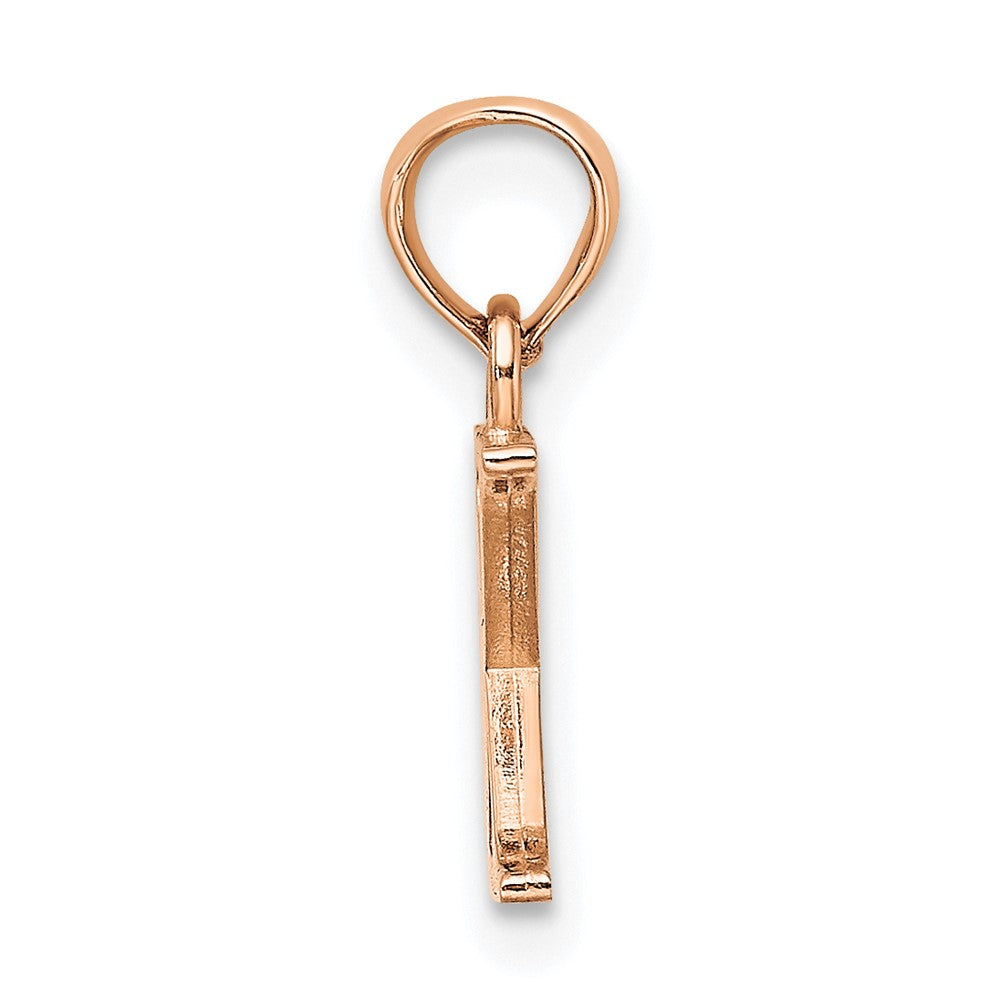 14K Rose Gold Polished Block Letter X Initial Pendant