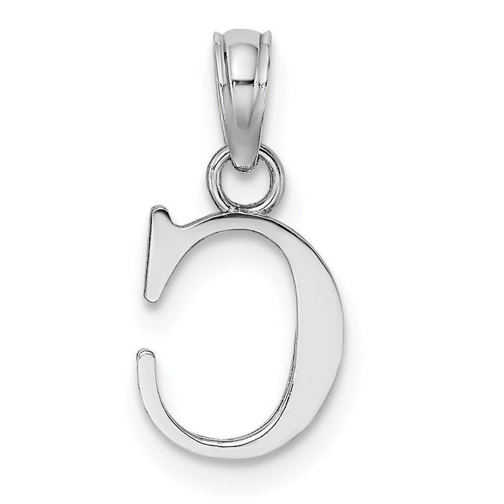 14KW Polished Block Letter C Initial Pendant