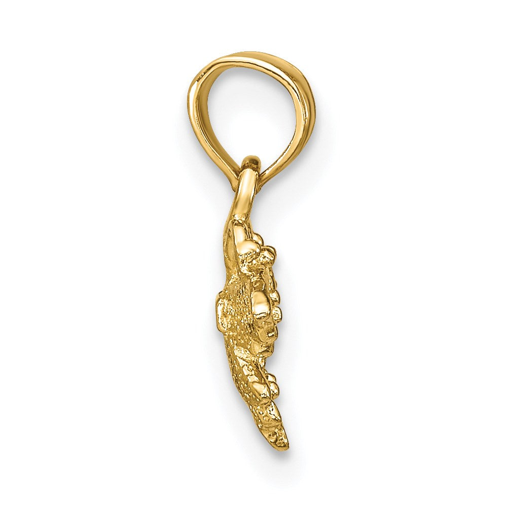 14K Textured Mini Butterfly Charm