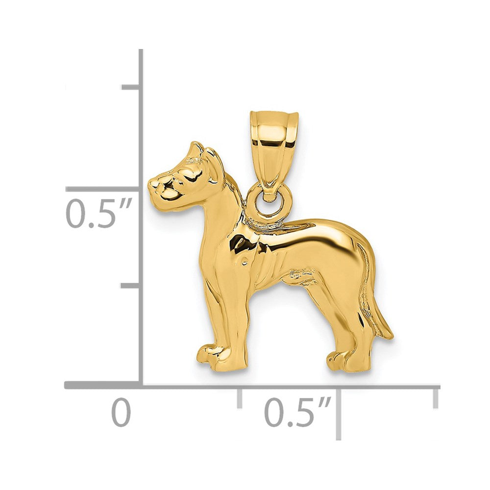 14K Great Dane Dog Charm