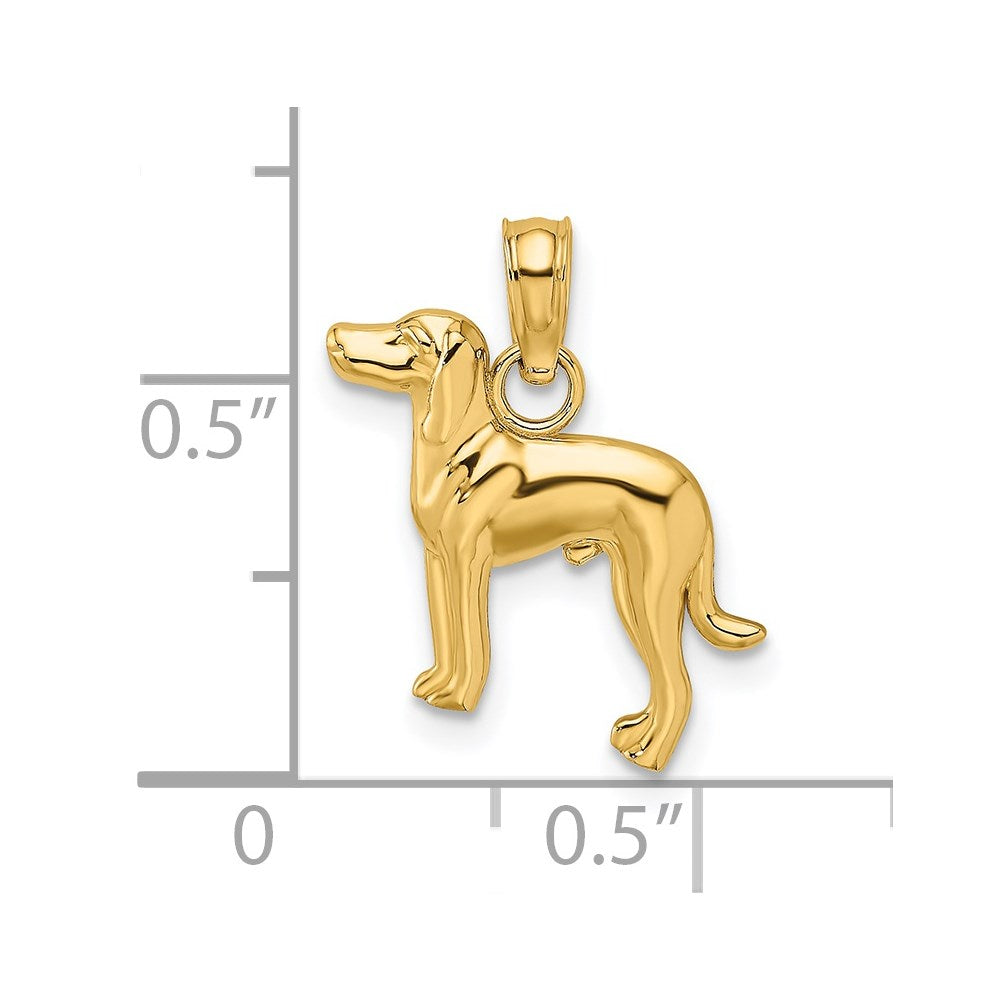 14K Greyhound Dog Charm