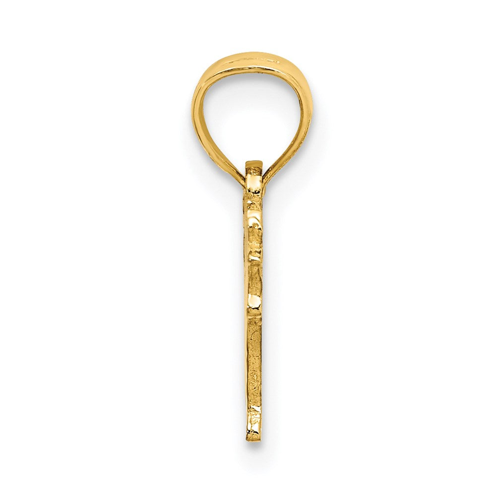 14K Flat and Engraved Cow Charm