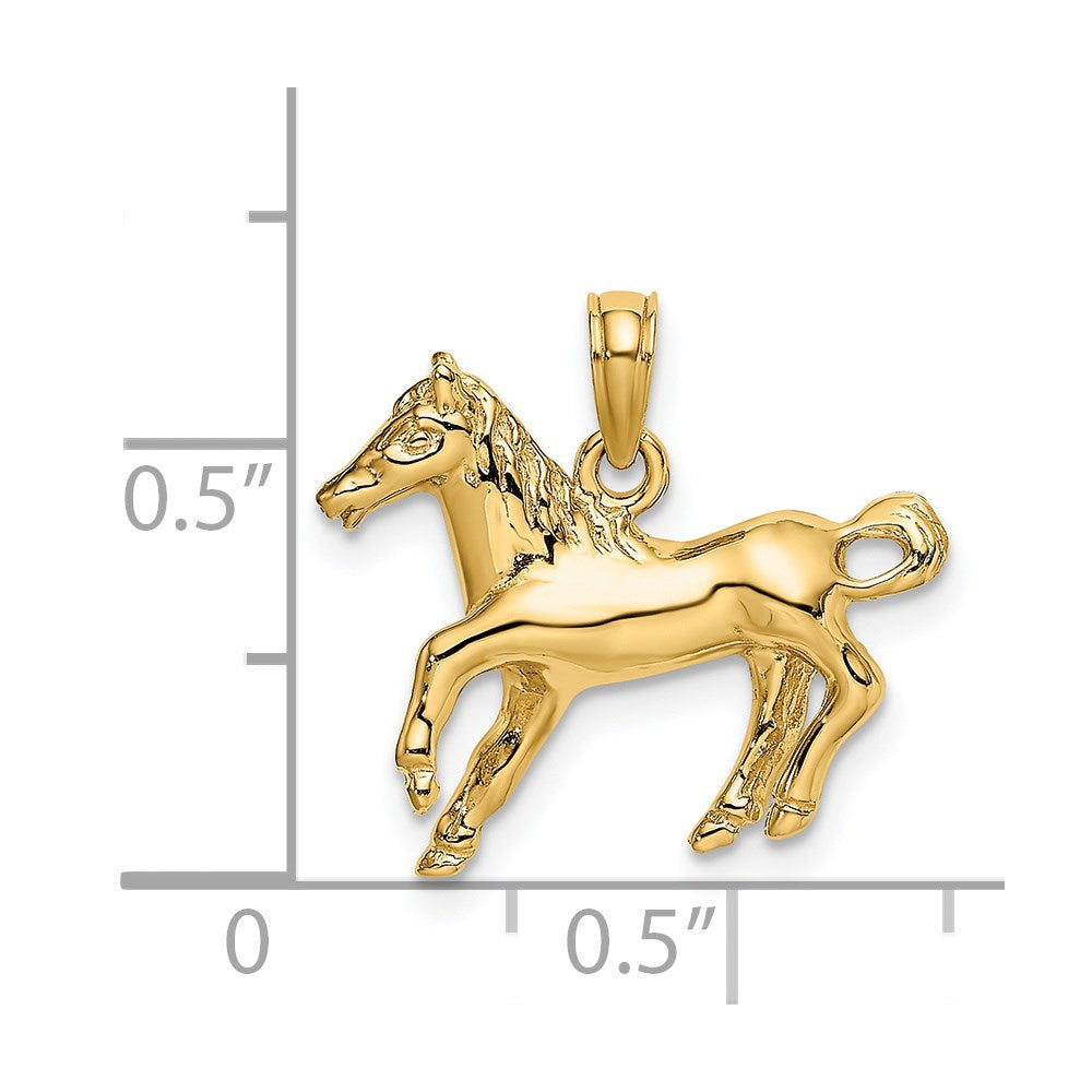14K Galloping Horse Charm