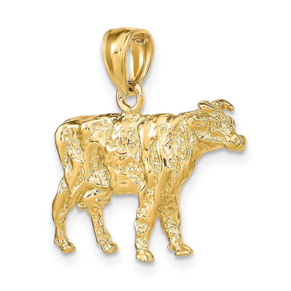 14K 3-D Cow Charm