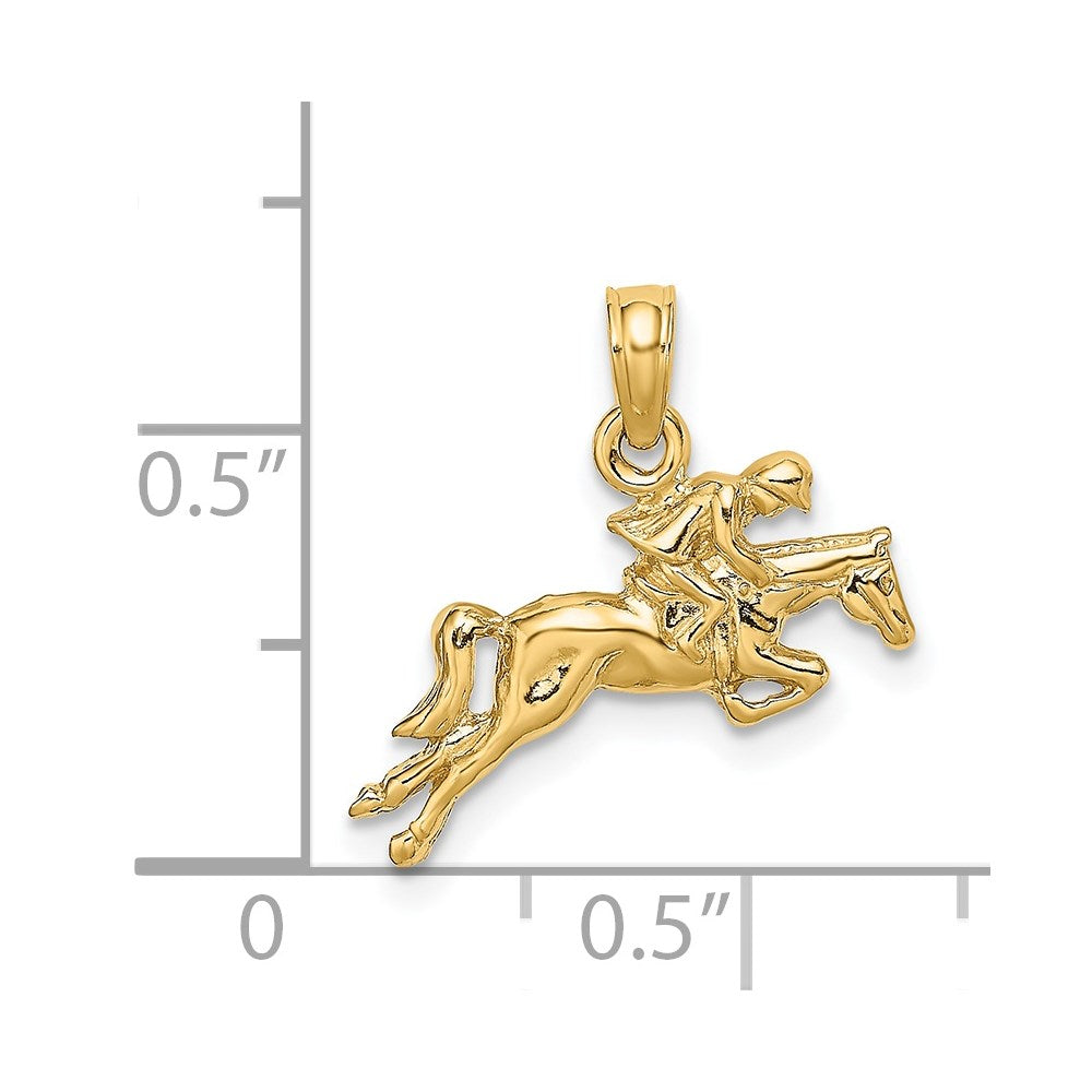 14K Jockey on Jumping Horse Charm