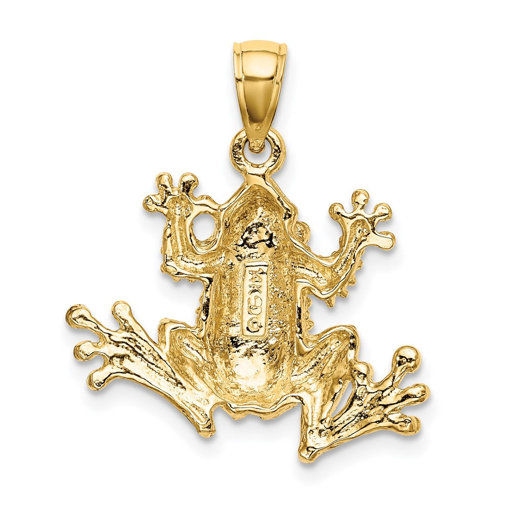 14K 2-D Textured Frog Charm