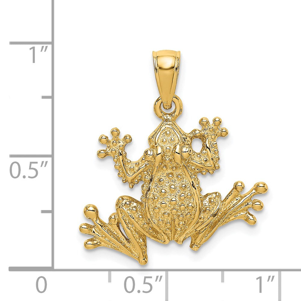 14K 2-D Textured Frog Charm