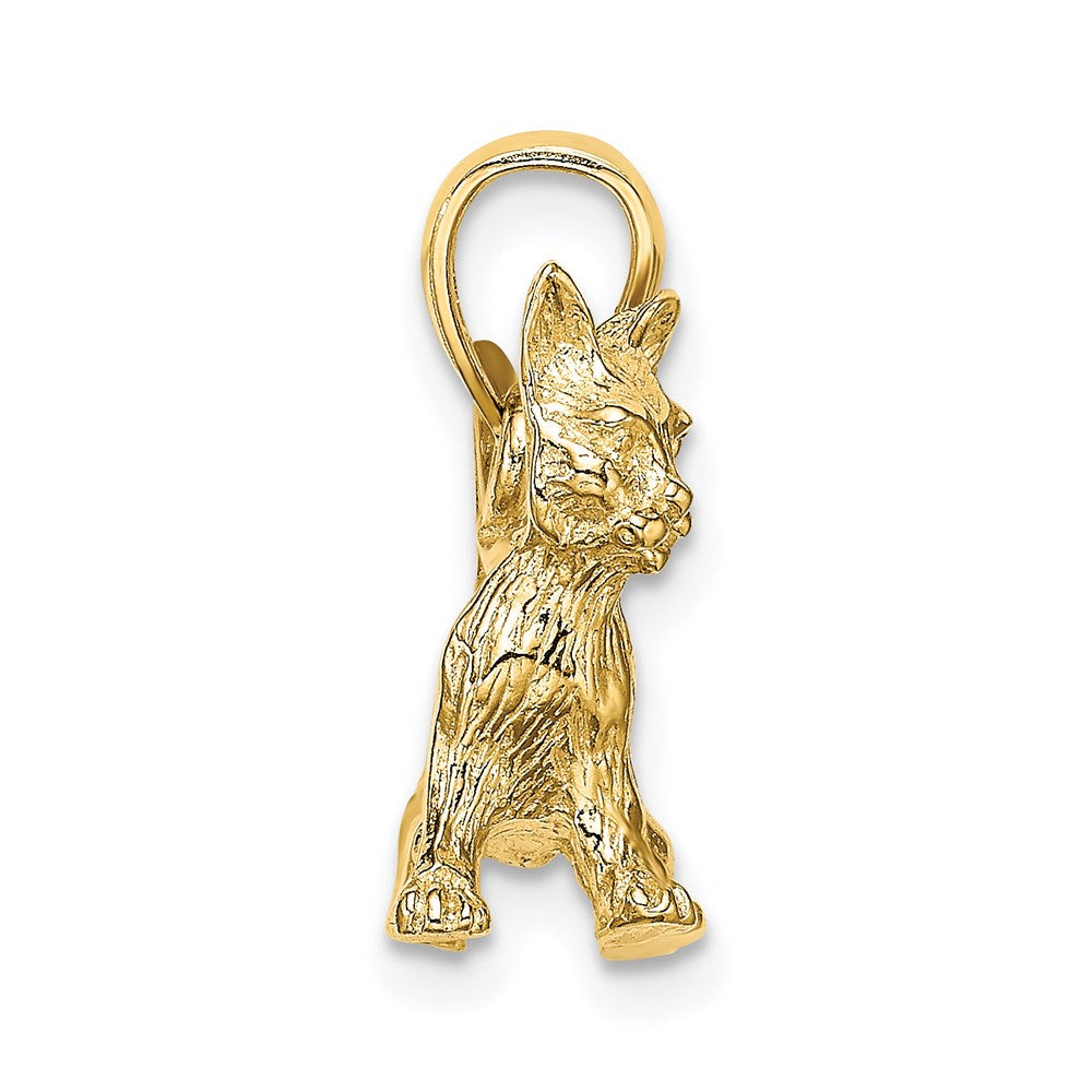 14K Cat Standing w/Raised Tail Charm