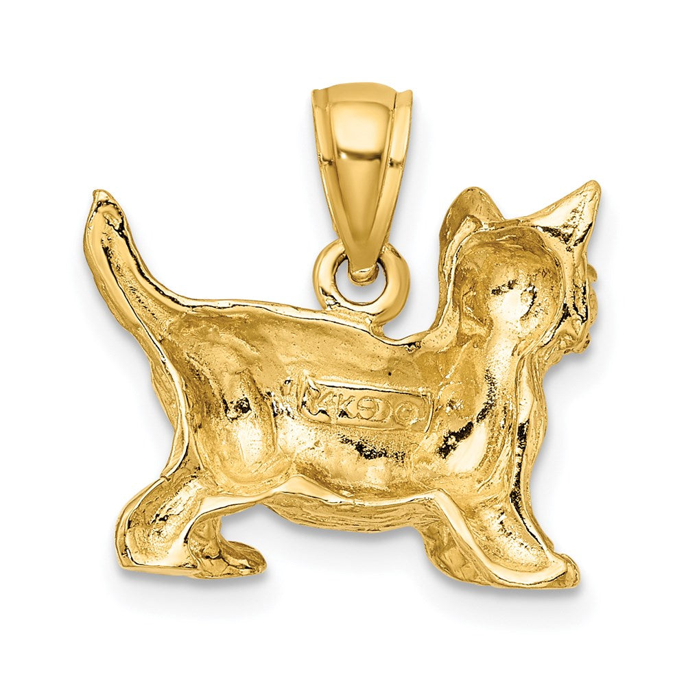 14K Cat Standing w/Raised Tail Charm