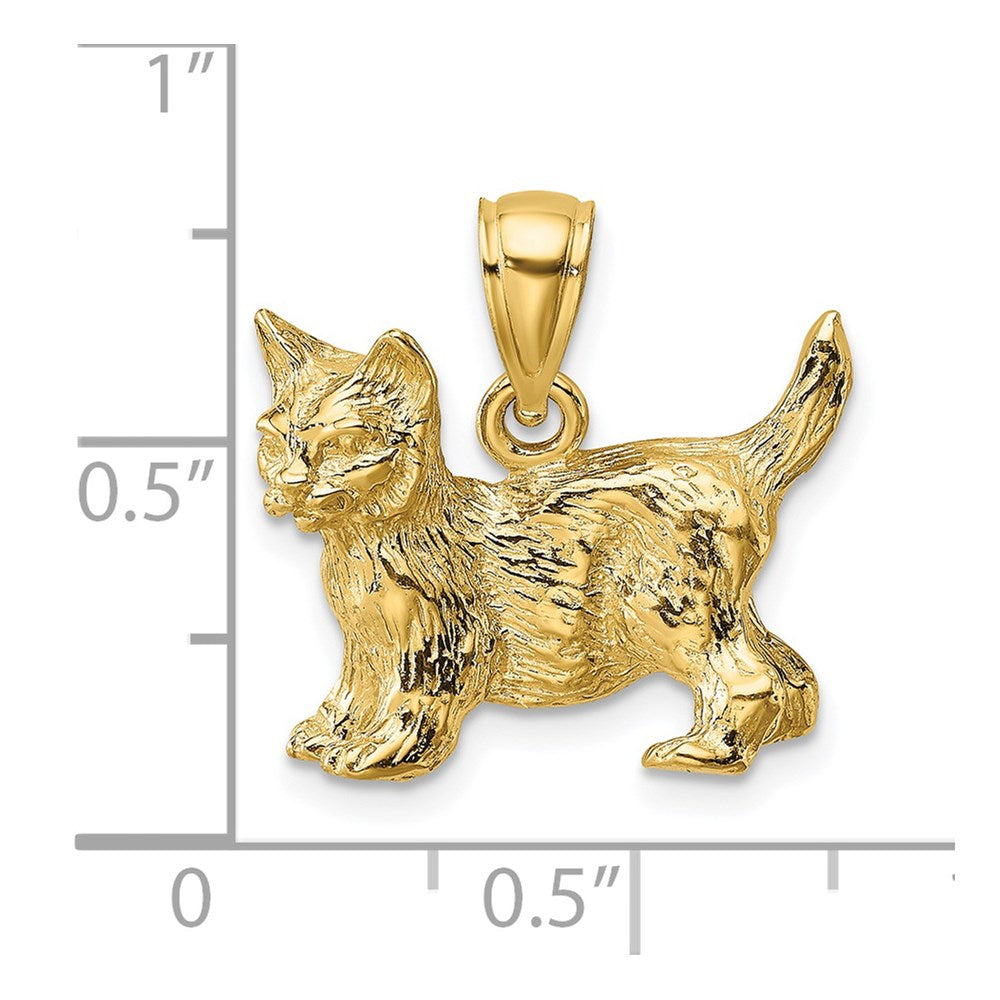 14K Cat Standing w/Raised Tail Charm