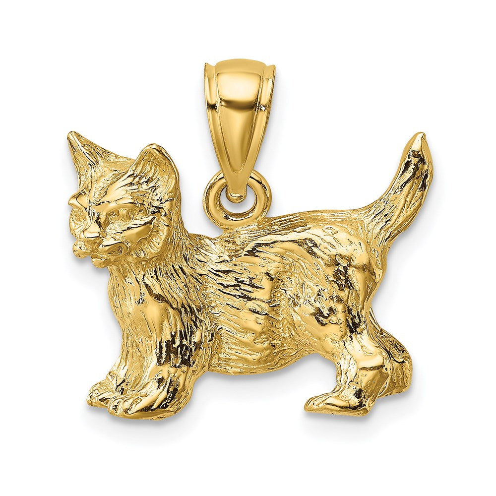 14K Cat Standing w/Raised Tail Charm