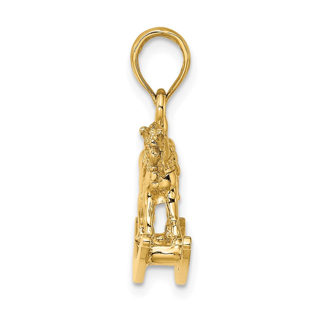 14K Polished 3-D Rocking Horse Charm