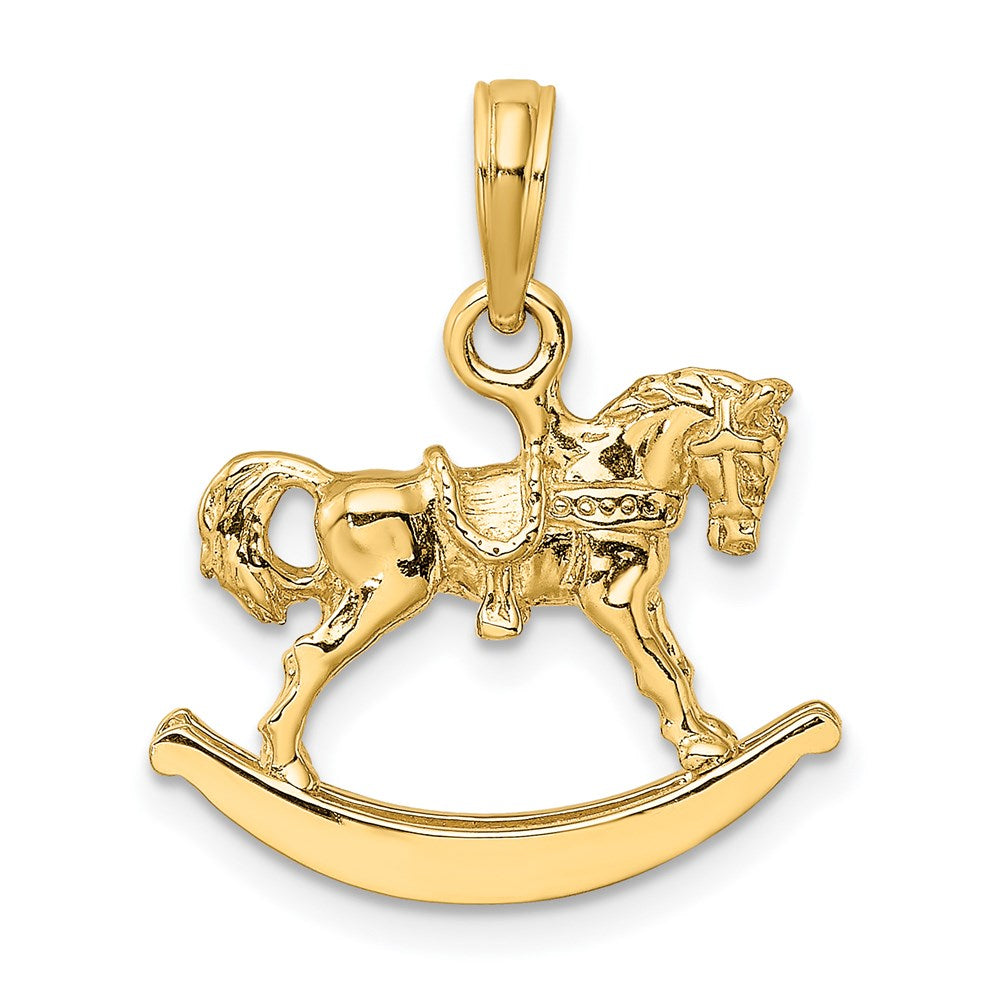 14K Polished 3-D Rocking Horse Charm